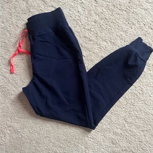 Figs Navy Joggers Pink Waistband